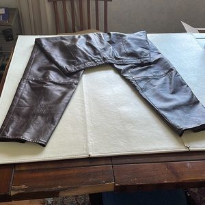 #Brown Leather Pants